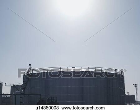 Industrial Oil Tank At Port View Large Photo Image Stock Photo - Industrial Oil Tank At Port. Fotosearch