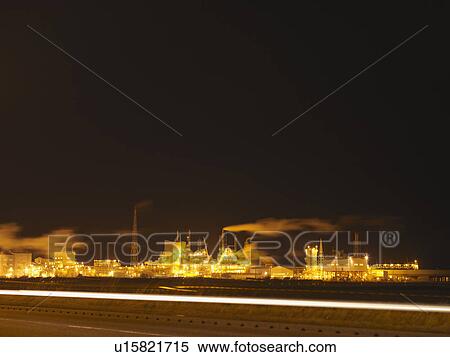 Industrial Port At Night View Large Photo Image Stock Photography - Industrial Port At Night. Fotosearch