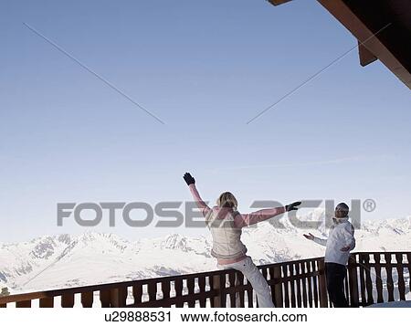 man and woman at mountain top bar View Large Photo Image Stock Image - man and woman at mountain top bar. Fotosearch