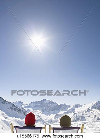 man and woman on deck chair up mountain View Large Photo Image Stock Photography - man and woman on deck chair up mountain. Fotosearch