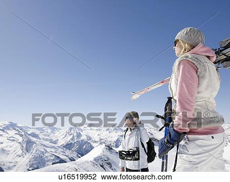 man and woman on top of mountain View Large Photo Image Stock Image - man and woman on top of mountain. Fotosearch