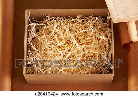 Picture - Overhead view of an empty cardboard box. Fotosearch