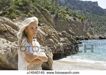 Portrait of a young blond female View Large Photo Image Stock Photography - Portrait of a young blond female. Fotosearch