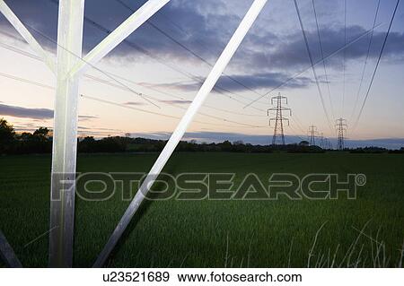 Pylons and power cables 4 View Large Photo Image Stock Photo - Pylons and power cables 4. Fotosearch