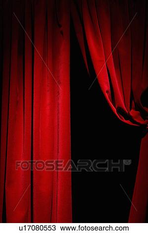 Stock Image - Red velvet curtains. Fotosearch