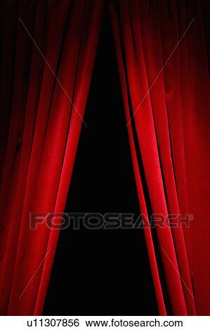 Stock Photograph - Red velvet curtains. Fotosearch