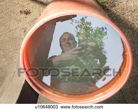 Reflection Of Gardener In Water View Large Photo Image Stock Image - Reflection Of Gardener In Water. Fotosearch