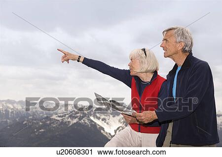 senior couple on mountain summit View Large Photo Image Stock Image - senior couple on mountain summit. Fotosearch