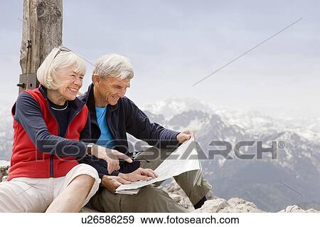 senior couple on mountain summit View Large Photo Image Stock Photo - senior couple on mountain summit. Fotosearch