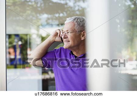 Senior Man Using Cellphone View Large Photo Image Stock Photograph - Senior Man Using Cellphone. Fotosearch