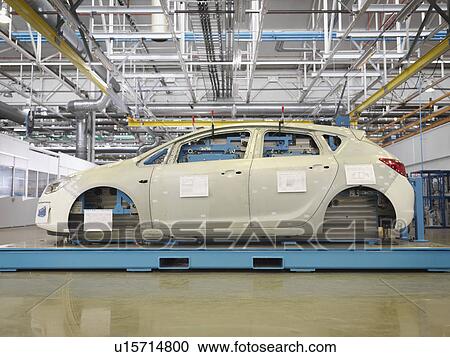 Stock Image - Shell Of Car During Production In Plant. Fotosearch