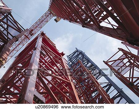Tower Cranes From Below View Large Photo Image Stock Photograph - Tower Cranes From Below. Fotosearch