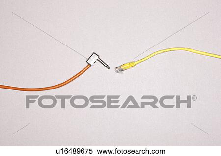 Stock Photography - Two different types of cables meeting. Fotosearch