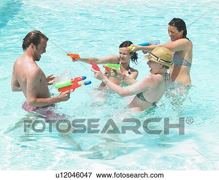 water fight View Large Photo Image Stock Photo - water fight. Fotosearch