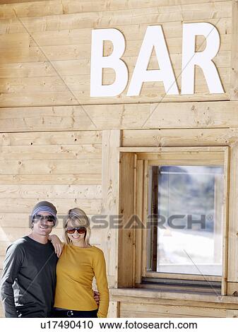 woman and man outside bar View Large Photo Image Stock Image - woman and man outside bar. Fotosearch