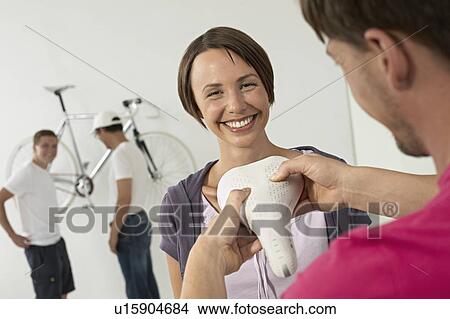 woman checking saddlecomfort View Large Photo Image Picture - woman checking saddlecomfort. Fotosearch