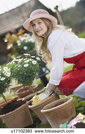 woman gardening View Large Photo Image Stock Image - woman gardening. Fotosearch