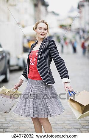 woman in shopping street View Large Photo Image Stock Image - woman in shopping street. Fotosearch