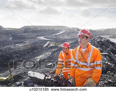 Workers Looking Over Coal Mine View Large Photo Image Stock Photography - Workers Looking Over Coal Mine. Fotosearch