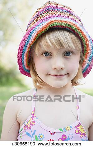 Young Girl With Cap View Large Photo Image Stock Image - Young Girl With Cap. Fotosearch