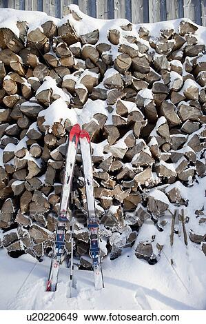 Stock Photo - Abandoned skis. Fotosearch