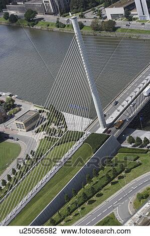 Aerial view of a bridge in Liege View Large Photo Image Stock Image - Aerial view of a bridge in Liege. Fotosearch