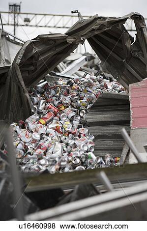 Stock Photo - Beer cans for recycling. Fotosearch