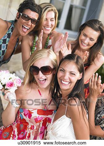 Bride with her bridesmaids View Large Photo Image Stock Photography - Bride with her bridesmaids. Fotosearch