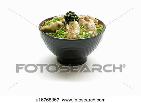 Close up of bowl of Japanese food View Large Photo Image Stock Photo - Close up of bowl of Japanese food. Fotosearch