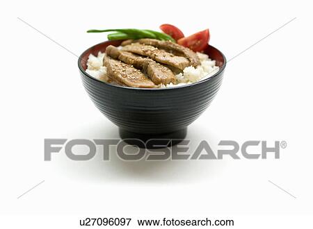 Stock Photo - Close up of bowl of Japanese food. Fotosearch