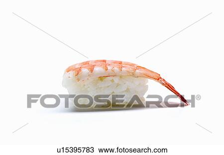 Stock Image - Close up of piece of sushi. Fotosearch