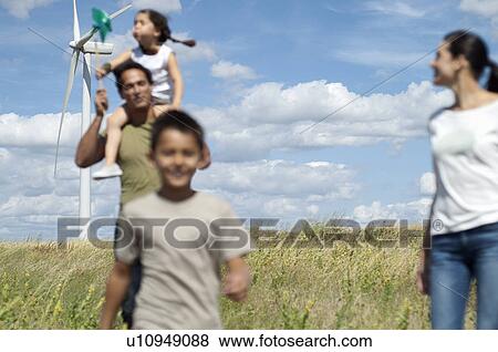 Family on a windfarm View Large Photo Image Stock Photo - Family on a windfarm. Fotosearch