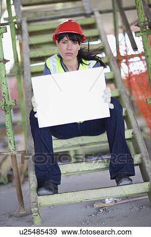 Female building worker View Large Photo Image Stock Photo - Female building worker. Fotosearch