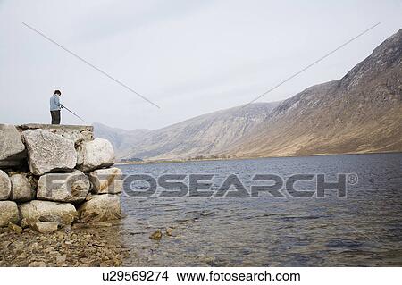 Picture - Fishing on the loch. Fotosearch
