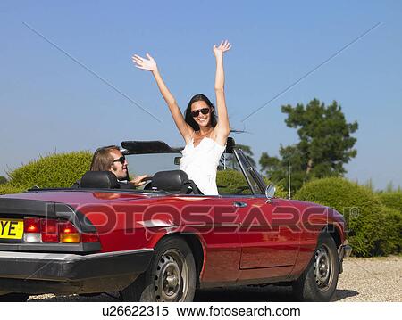 Freshly married couple in car, goodbye View Large Photo Image Stock Photography - Freshly married couple in car, goodbye. Fotosearch
