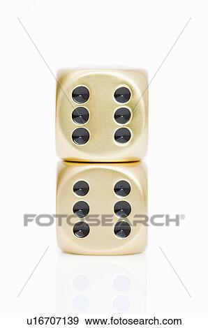 Stock Photo - Golden dices. Fotosearch
