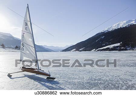 Icesailer on frozen lake View Large Photo Image Stock Image - Icesailer on frozen lake. Fotosearch