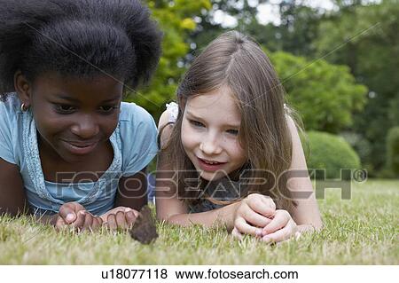 Stock Photo - Kids in Garden. Fotosearch