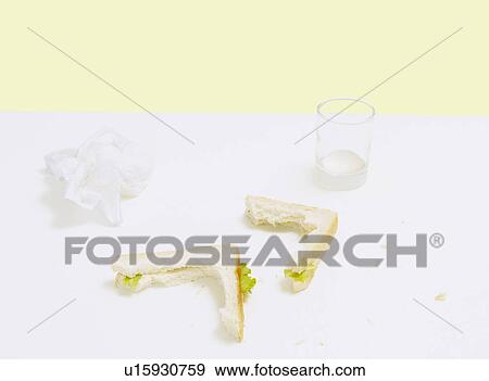 Stock Photo - leftover crust on plate. Fotosearch