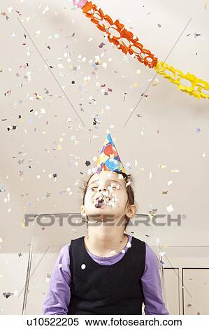 Little girl with confetti View Large Photo Image Stock Photography - Little girl with confetti. Fotosearch