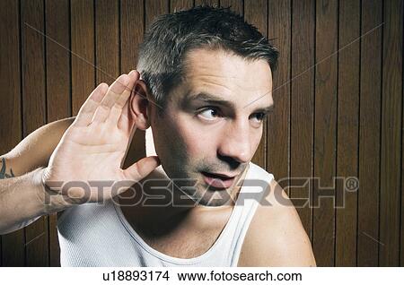 man listening View Large Photo Image Picture - man listening. Fotosearch
