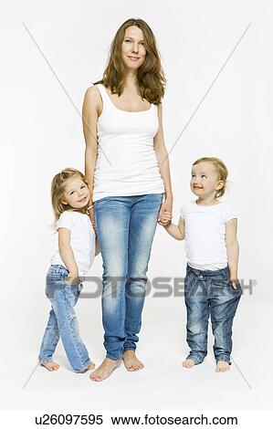 Stock Photography - Mother and children holding hands. Fotosearch