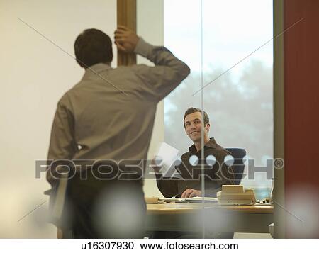 Office staff chatting View Large Photo Image Stock Image - Office staff chatting. Fotosearch