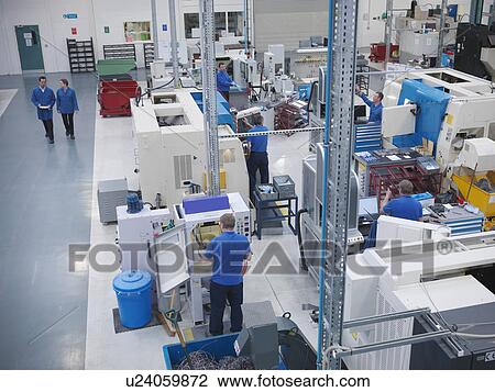 Overview of engineering factory floor View Large Photo Image Stock Image - Overview of engineering factory floor. Fotosearch