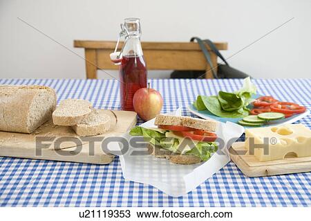 Packed lunch and ingredients View Large Photo Image Stock Image - Packed lunch and ingredients. Fotosearch