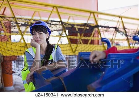 Portrait of a female builder View Large Photo Image Stock Image - Portrait of a female builder. Fotosearch