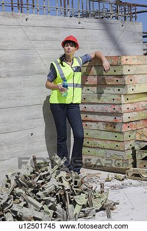 Portrait of a female building worker View Large Photo Image Stock Photography - Portrait of a female building worker. Fotosearch