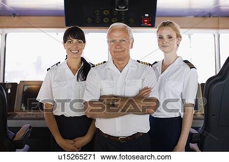 Stock Image - Portrait of a ship crew. Fotosearch