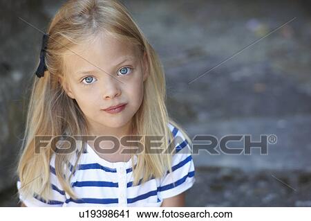 Stock Image - Portrait of a six years old girl. Fotosearch