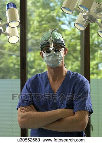 Stock Photo - Portrait of a surgeon. Fotosearch